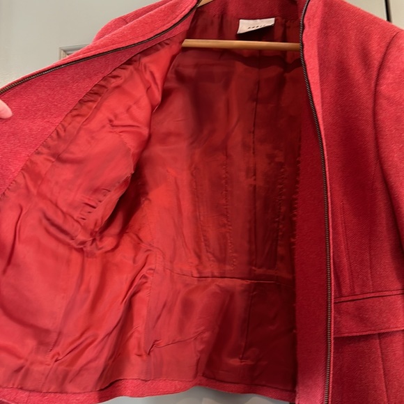 Akris Punto red wool zip front blazer jacket - Picture 6 of 11
